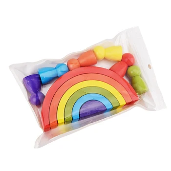 Detské Drevené Hračky Rainbow Blokuje Voľné Časti Tvorivé Dreva Rainbow Skladaný Rovnováhu Blok Deti Montessori Vzdelávacích Hračiek