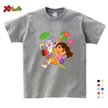 Dievča tričko Bavlna Obal Letné Oblečenie Dieťa krásne Tričká biele Bežné Zábavné Topy Nové Tričká Batoľa Detský T - Shirt červená