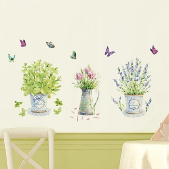 DIY samolepky na stenu domova črepníkové kvetináče motýľ kuchyňa okenného skla kúpeľňa obtlačky nepremokavé doprava zadarmo