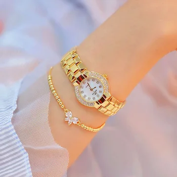 Dámske Šaty Sledovať 2020 Luxusné Značky Gold Silver Diamond Sledovať Ženy Náramok Hodiniek Žena z Nehrdzavejúcej Ocele Hodiny zegarek damski