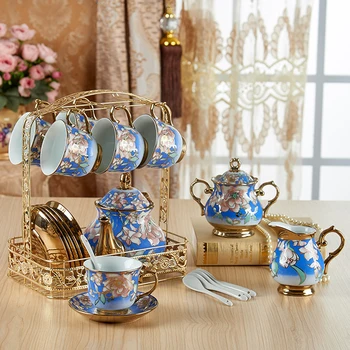 Európska keramické šálku kávy set creative zlaté nálepky british porcelán, čaj nastaviť kávové šálky cukru nádrž kanvica afternoon tea cup
