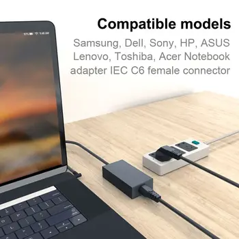EÚ Napájací Adaptér IEC C5 Napájanie Predlžovací Kábel 1,2 m 1,5 m 1,8 m 6 Notebooku Napájací Adaptér pre HP Dell, Lenovo, Sony Notebooku LG TV
