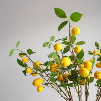 Falošné kvet, citrónová Simulácia Pobočky Obývacia izba dekorácie jedálenský stôl dekorácie Umelý strom