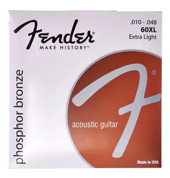 Fender 60XL Phosphor Bronze Akustická Gitara, Struny, Extra Ľahká, 10-48
