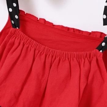 Flofallzique Dievčatá Šaty Ramenný Popruh Luk Dekorácie Červená Voľné a Pohodlné Letné Deti Oblečenie Na Pláž Vianočný Večierok