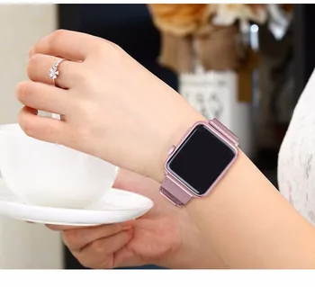 FOHUAS milanese slučky pre apple hodinky Series 3 2 1 náhradné náramok kapela iwatch nehrdzavejúcej ocele popruh prackou s konektorom