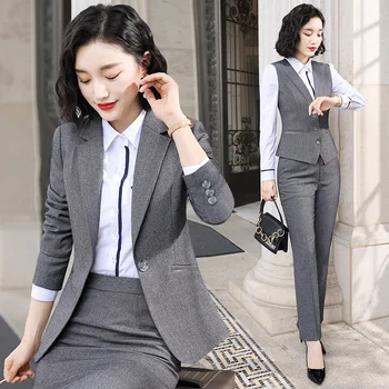 Formálne oblečenie dámske odevy podnikania žien 2019 jeseň nových obchodných módne kórejský temperament trakmi vyhovovali oblek