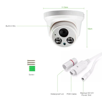 G. Remeselník J Audio 1080P POE Full-HD IP Kamera 2.8 mm Široký Uhol 2MP Dome Infračervené Nočné Videnie CCTV kamerový Bezpečnostný