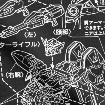 Gundam Pokyny T-Shirt Mužov Najnovšie 3D Tričká Anime Mech Robot Manga, Japonsko Harajuku Gunpla Camisas Tee Tričko
