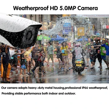 H. 265 5MP AHD Fotoaparát Bezpečnostný kamerový Vonkajšie Kamery Poveternostným vplyvom HD CCTV Kamery 6*Pole Svetlo 40-50M Nočné Videnie