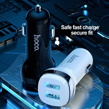 HOCO Mini 4.8 USB Nabíjačka do Auta Pre iPhone Xiao Tablet GPS Rýchlo Nabíjačka Auto-Nabíjačku Dual USB Telefón Nabíjačku Adaptér do Auta