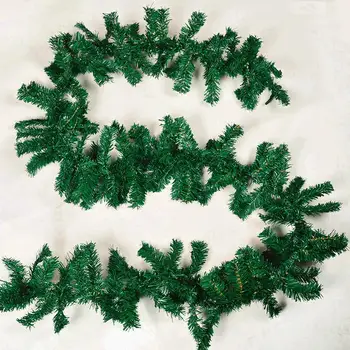 Horúce 270cm Pôvodná Zelená Vianočné Girlandy Party Dekorácie PVC Ratanu Ornament Veselé Vianoce Ratan Trstiny Vianočný Veniec