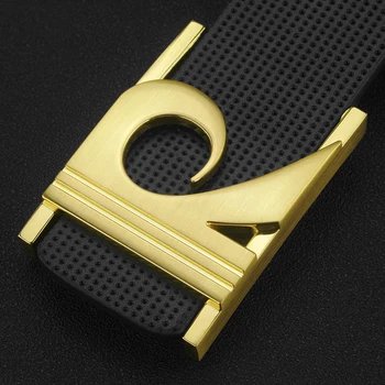 Hot predaj originálne kožené dizajnér pásy mužov vysoká kvalita R písmeno luxusné značky Cowskin Pútko Čierna zlatá pracka na Opasok