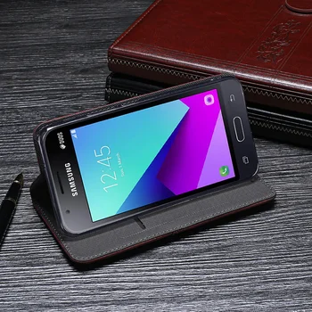 IDEWEI Pre Samsung Galaxy J1 Mini Prime Kryt Luxusnej Kože Flip puzdro Pre J1 Mini Prime Ochranné Telefón Prípade Retro Zadný Kryt