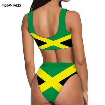 INSTANTARTS 2019 Lete Žena Muž Niekoľko Kúpacie Obleky Jamajka Vlajky Tlač Žena Bikini Set Muž Beach Šortky Dospelých Plavky