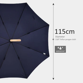 Japonský Štýl Veľký Dáždnik Dážď Ženy Drevené Dlhé Rukoväte Dáždnikov Muži 8 Rebrá Vetru Golf Dáždniky Svetlo 115 cm Paraguas