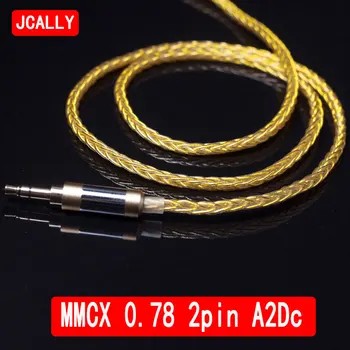 JCALLY 8 Prameňov Slúchadlá Kábel MMCX pre Shure SE215 SE535 0,75 mm 0.78 mm 2 Pinfor Weston TFZ W4r Um3x A2DC Ls50 IE80 Im50 Im70