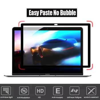Jednoduché Vložiť Žiadne Bubliny Obrazovky Ochranný film s Čiernym Rámom Pre 12 palcový MacBook