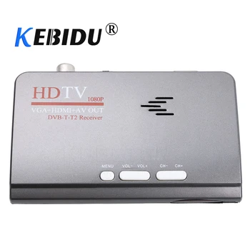 Kebidumei Digitálneho Terestriálneho 1080P DVB-T/T2 TV Box VGA AV CVBS Tuner Prijímač S Diaľkovým ovládaním HD 1080P VGA DVB-T2 TV Box