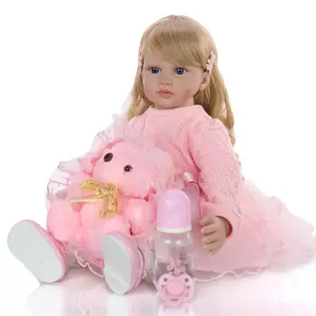 KEIUMI 24 Palcový Reborn Bábiky 60 cm Silikónový vinyl ružová Princezná Dievča Baby Doll Na Predaj Etnických Bábika Dieťa Narodeniny, Vianočné Darčeky