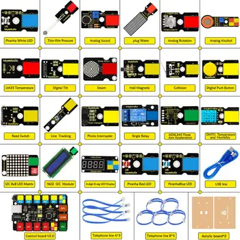 Keyestudio JEDNODUCHÉ KONEKTOR RJ11 Super Starter Learning Kit Pre Arduino KMEŇOVÝCH EDU/Kompatibilný S Mixly Blok Kódovanie