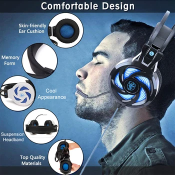 Komfortné Herné Headset Pre PS4 Počítač PC Káblové Slúchadlá Stereo Bass S Mikrofónom Pre Telefón Xbox Jeden