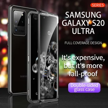 Kovové Magnetické puzdro Pre Samsung Galaxy S20 FE S10 S9 S8 Plus A51 M51 A21S A31 A50 A71 A70 Poznámka 20 Ultra 8 9 10 Pro Lite M31Cover