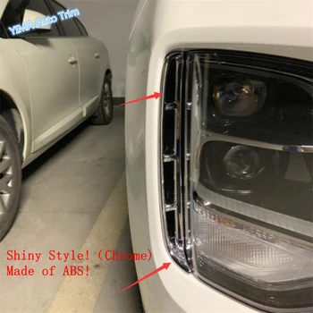 Lapetus Auto Styling Predné Hmlové Svetlá na Čítanie Viečka Obočie Pásy Kryt Výbava vhodné Na Hyundai Santa Fe 2019 2020 ABS Červená / Chrome