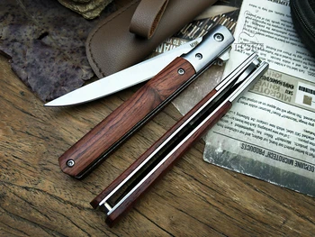 LCM66 Skladací nôž Eben rukoväť Prenosného Pero, nôž Nástroje Veľmi ostré Rýchle otvorenie Vonkajšie nôž na ovocie nôž doprava Zadarmo
