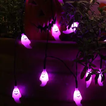 LED Halloween Dekoratívne Svetlo String 3m 20led Batérie Powered Fialová Bat Ghost Spider String Svetlá Cute Halloween Dekorácie