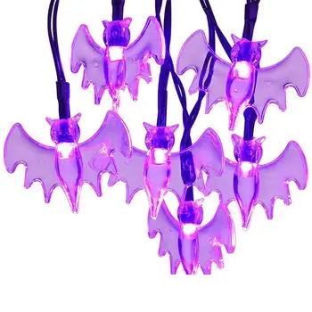 LED Halloween Dekoratívne Svetlo String 3m 20led Batérie Powered Fialová Bat Ghost Spider String Svetlá Cute Halloween Dekorácie