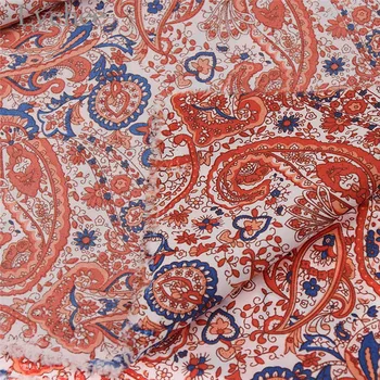Liči Život 150 cm Šírka Vintage Paisley Textílie Etnický Štýl Šitie Tkaniny Tkaniny HOBBY Ručné Materiálov Pre Odevy