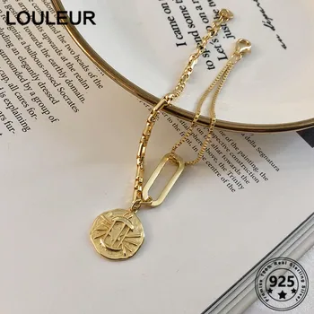 Louleur Occident 925 Sterling Silver Náramky Fashion Reťazca Zlatý Prívesok Náramok Nastaviteľné Pre Ženy, Jemné Šperky, Striebro 925