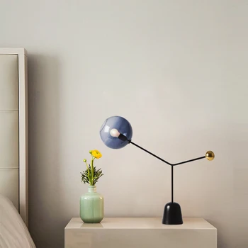 LukLoy Jednoduché, Moderné, kreatívne Sklo LED stolná Lampa pre Obývacia Izba Tráve v Tieni Kov Čierny Základ Stolové Osvetlenie Spálne Posteli
