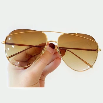 Luxusná Značka Pilot, slnečné Okuliare Pre Ženy Osobnosti Módy Gradient Slnečné Okuliare Muž UV400