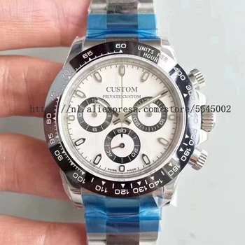 Luxusné značky automatické mechanické pánske hodinky vojenské biele keramické sapphire nerezová oceľ remienok dátum, vodotesné hodinky mužov
