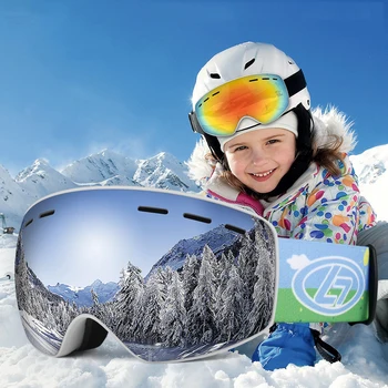 Lyžiarske Okuliare na Snowboard Snehu Okuliare Anti-Fog Veľká Maska Ski Okuliare Uv Ochrany Vonkajšie Zimné Športy, Lyžovanie, Korčule pre Deti