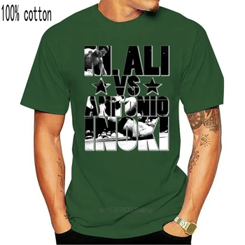 M. Ali vs Antonio Inoki boxinger zápasiť západnej a východnej T-Shirt Čierna Mužov Zábavné bežné streetwear hip hop vytlačené T tričko
