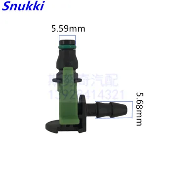 Malá veľkosť, diesel injektor vrátiť potrubie plastové zelená/čierna farba, plast konektor 5 ks veľa