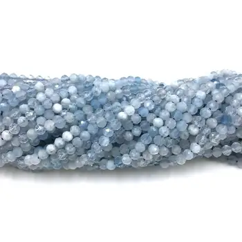 Malé Korálky Prírodné Akvamarínov Korálky Tvárou Modré Korálky Voľné Korálky Pre Šperky Robiť Šperky, Doplnky DIY 15