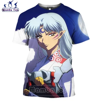 Mamba top Anime Inuyasha T Shirt 3D Horúci Predaj Sesshoumaru Módne pánske T-shirts Harajuku Ženy Vtipné Tričko Mladých Mužov Streetwear