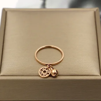 Martick Prst Šperky Rose Gold-farba Krúžky 316L Nerezovej Ocele, Prstene S Zvony Mince Pre Krásne Dievča Strany Krúžky R26