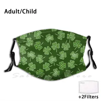 Maska Shamrocks Green Leaf Clover Kultúry Dovolenku Šťastie Írsky Prírody Lúka Írsko Tradičné Tri Rastlinné Textilné Ozdoby