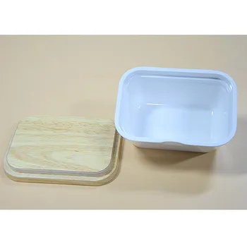 Maslo Jedlo Kontajner Melamín Maslo Box Maslo tesniaceho uzáveru Prenosné Plastové 250/400 g Bielej Úložný Box S Vekom