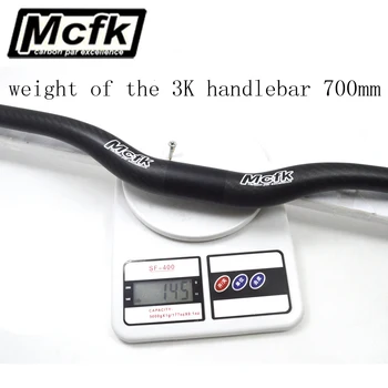 MCFK všetky Karbónový MTB bicykel riadidlá alebo 3 k UD vlákniny horský bicykel stúpačky riadítka 31.8 mm ploché riadidlá 600-740mm matný