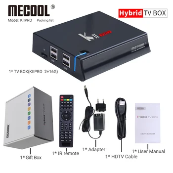 MECOOL KII PRO Android 7.1.1 TV Box DVB-S2 a DVB-T2 K2 PRO Amlogic S905D Quad Core 2G16G 4K Cline NEWCAMD 2.4 / 5 ghz Dual Wifi