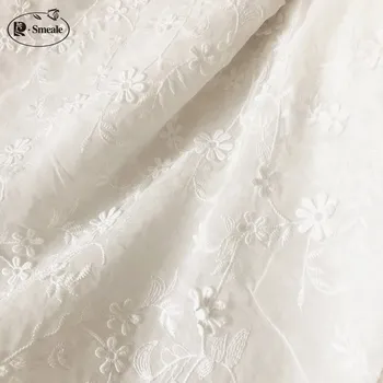 Mlieko biela Šifón troch-dimenzionální nášivka textílie Šaty Textílie, Čipky RS712