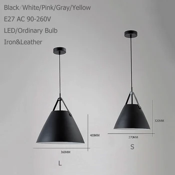 Moderný jednoduchý čierna biela prívesok svetlo E27 LED Nordic loft závesné svietidlo pre spálne, obývacia izba, hotelová reštaurácia, jedáleň