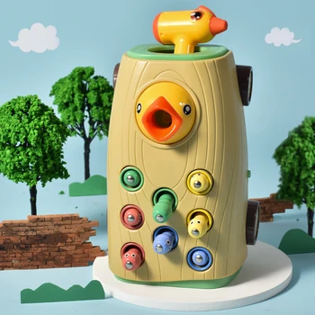 Montessori Hračky Dieťa Drevených Hračiek 3D Kognitívne Jahoda Postihovania Schopnosť Drevená Hračka Skoro Vzdelávacie Puzzle Chytiť Worm Hra