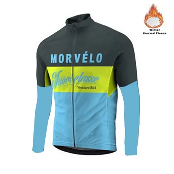 Morvelo Zimné Thermal Fleece pánske Cyklistický Dres s dlhým rukávom Ropa ciclismo Požičovňa Nosenie Cyklistické Oblečenie maillot Ciclismo 2018